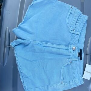 Forever 21 Blue Jean Shorts with Frayed Hem